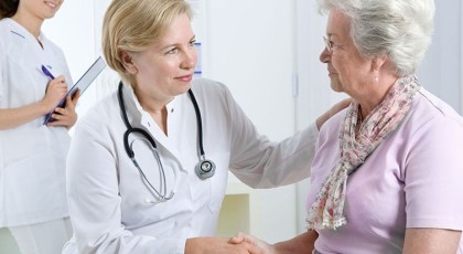 senior and nurse